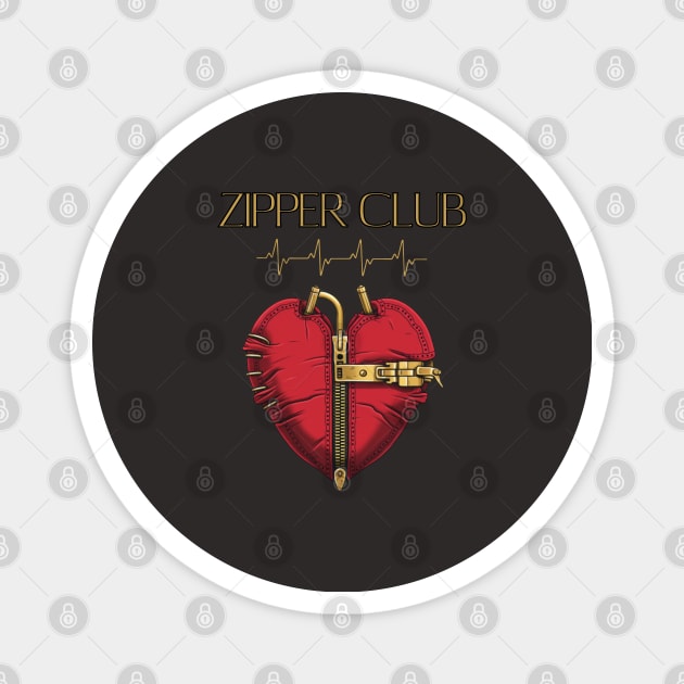 ZIPPER CLUB, heart transplant, open heart surgery Magnet by Pattyld